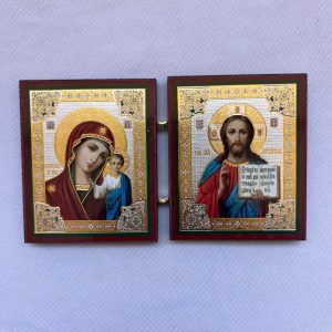 folding icon of mary and jesus